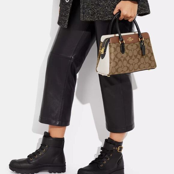 NWT💃Coach Mini Darcie Carryall Bag In Colorblock Signature Canvas Purse980 - Picture 12 of 13